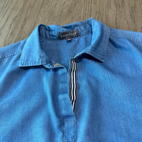 Luxology Denim Tunic Top Size 10 - Picture 5 of 9